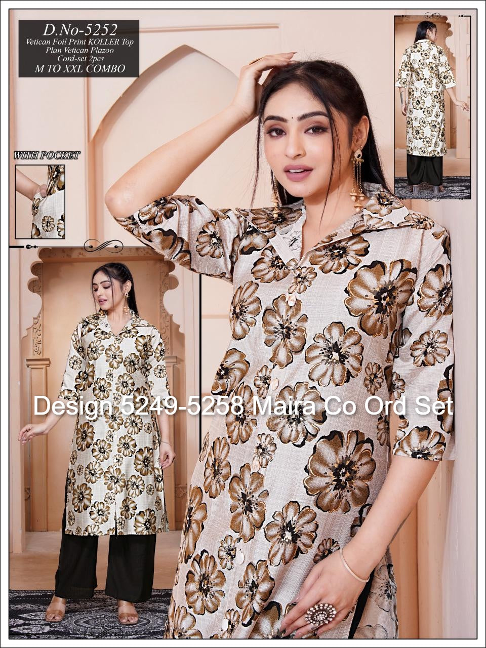 Design 5249-5258 Maira Vetican Co Ord Set Exporter