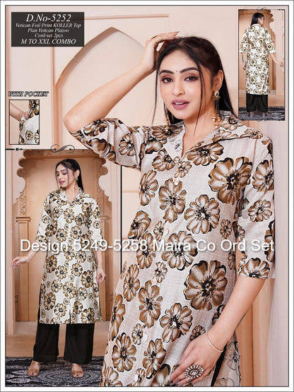 Design 5249-5258 Maira Vetican Co Ord Set Exporter