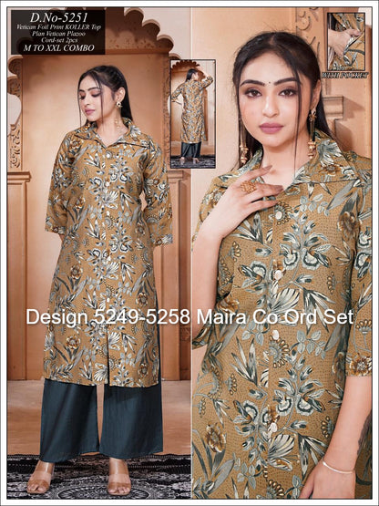 Design 5249-5258 Maira Vetican Co Ord Set Exporter