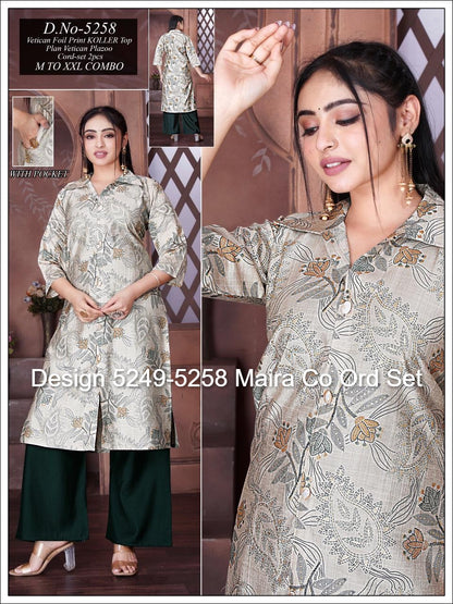 Design 5249-5258 Maira Vetican Co Ord Set Exporter