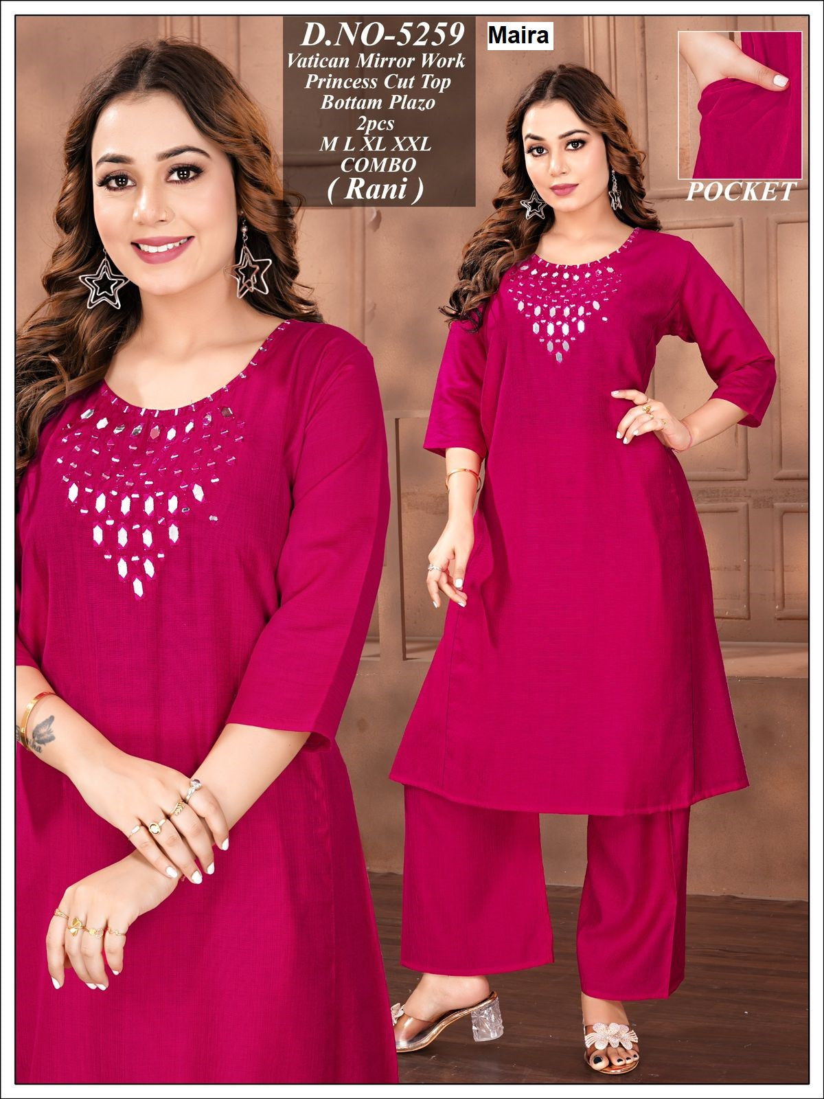 Design 5259-5266 Maira Vetican Co Ord Set Wholesaler