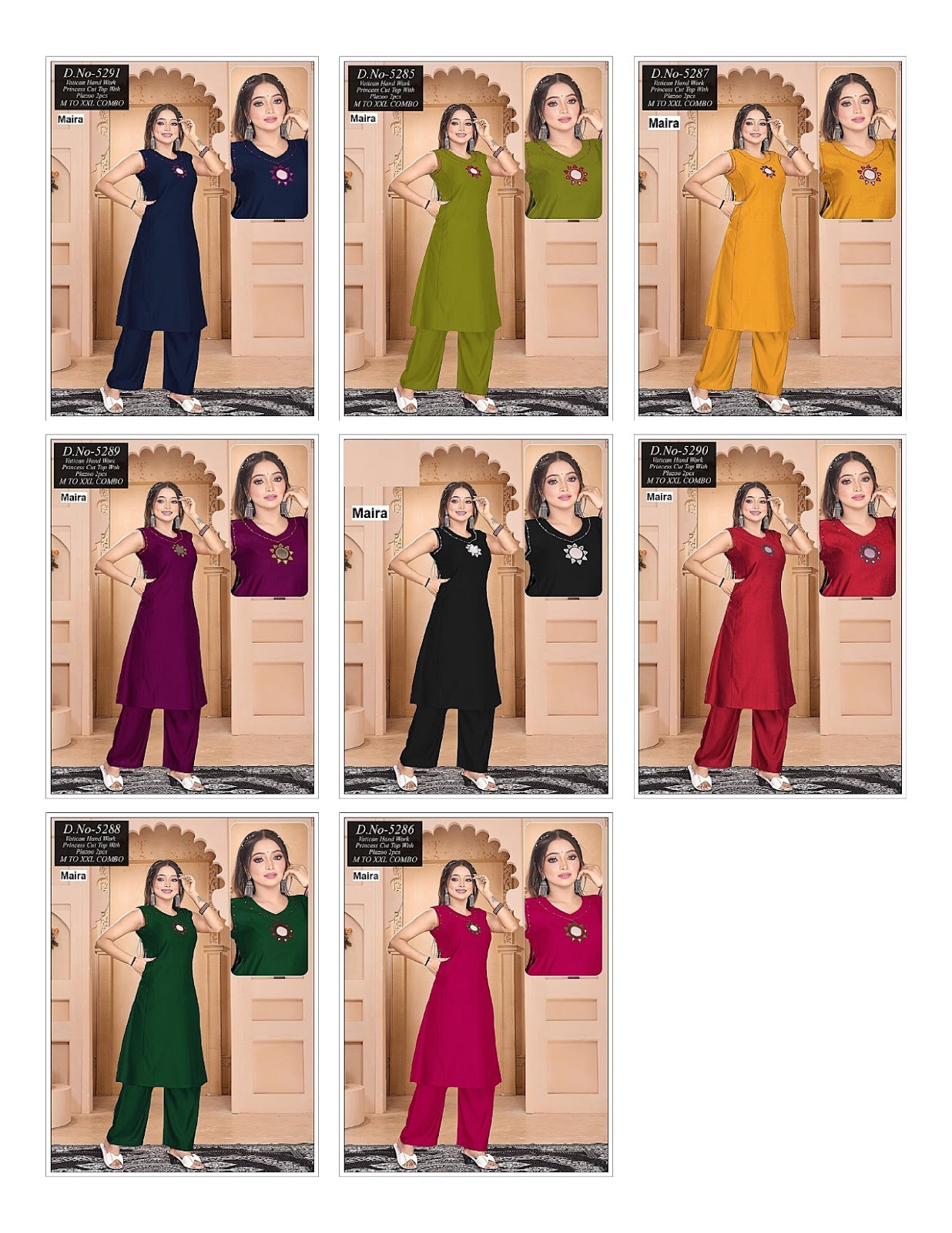 Design 5285-5291 Maira Vetican Co Ord Set Supplier