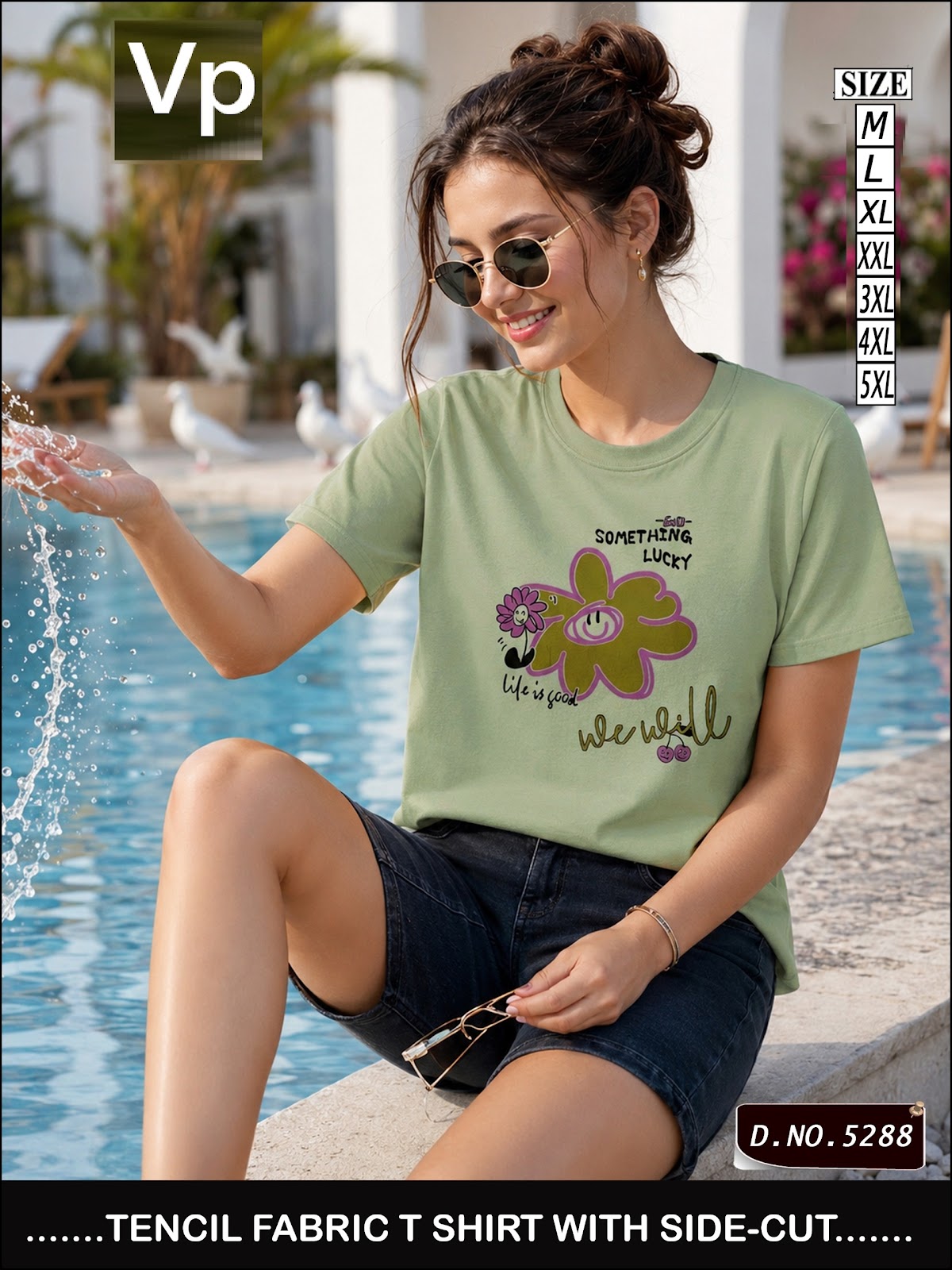 Design 5288 Plain Vp Tencil Women Tshirt Wholesale Price