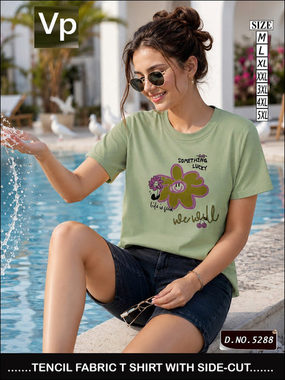 Design 5288 Plain Vp Tencil Women Tshirt Wholesale Price