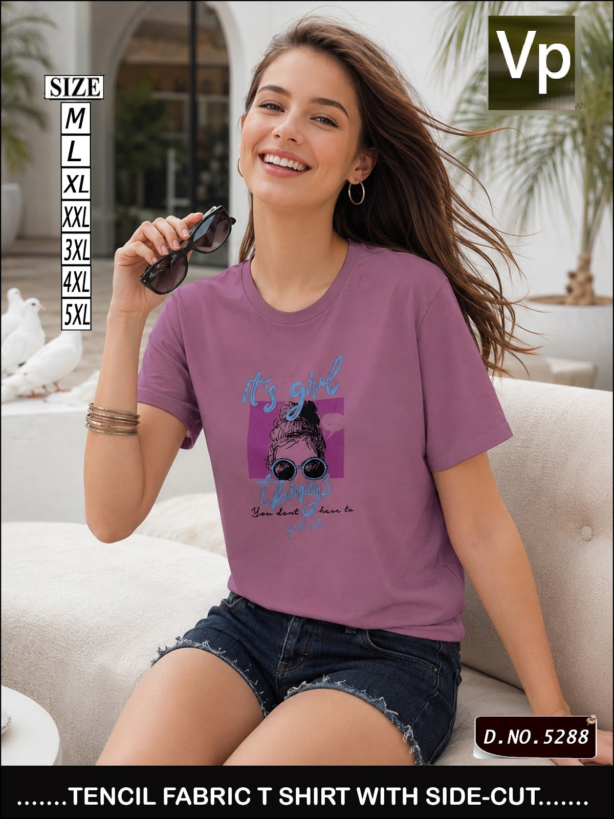 Design 5288 Plain Vp Tencil Women Tshirt Wholesale Price