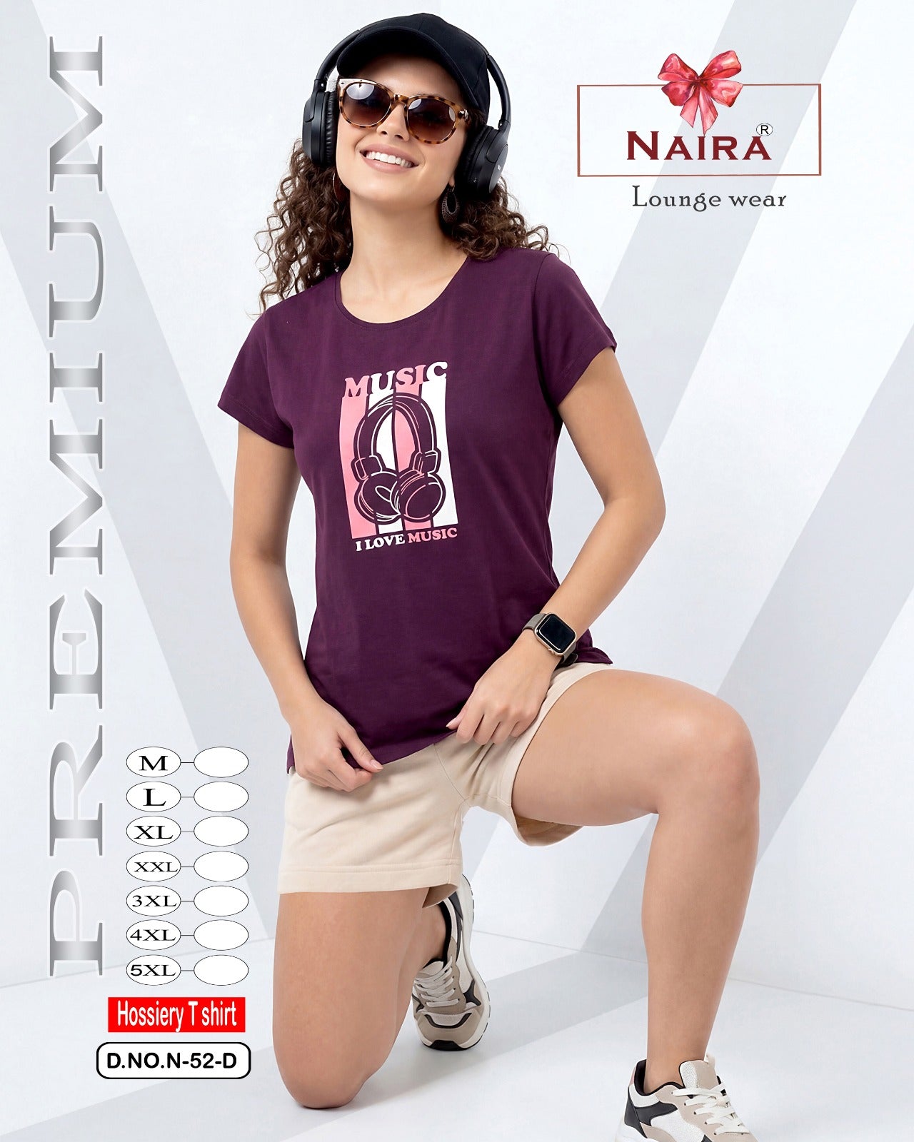 Design 52 Naira Kavyansika Hosiery Cotton Women Tshirt Manufacturer