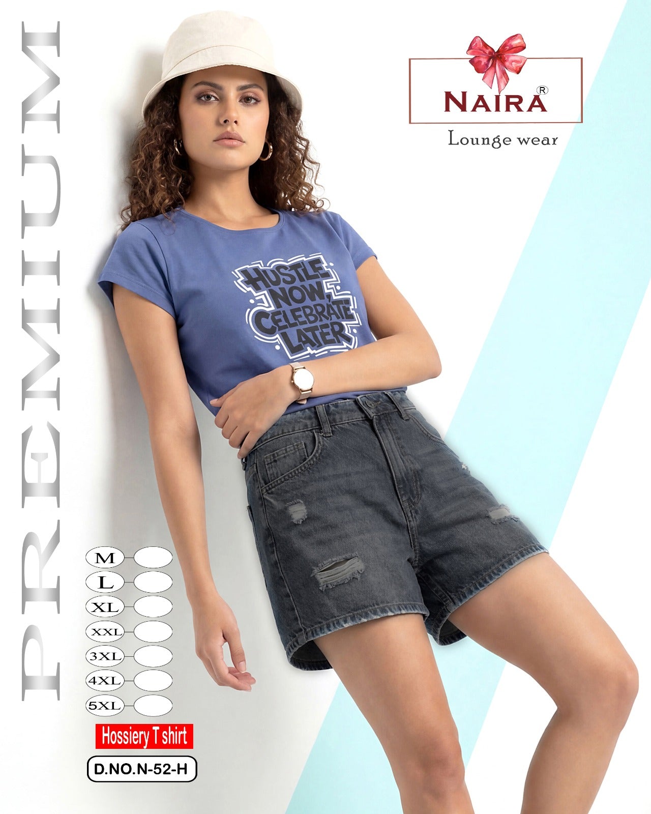 Design 52 Naira Kavyansika Hosiery Cotton Women Tshirt Manufacturer