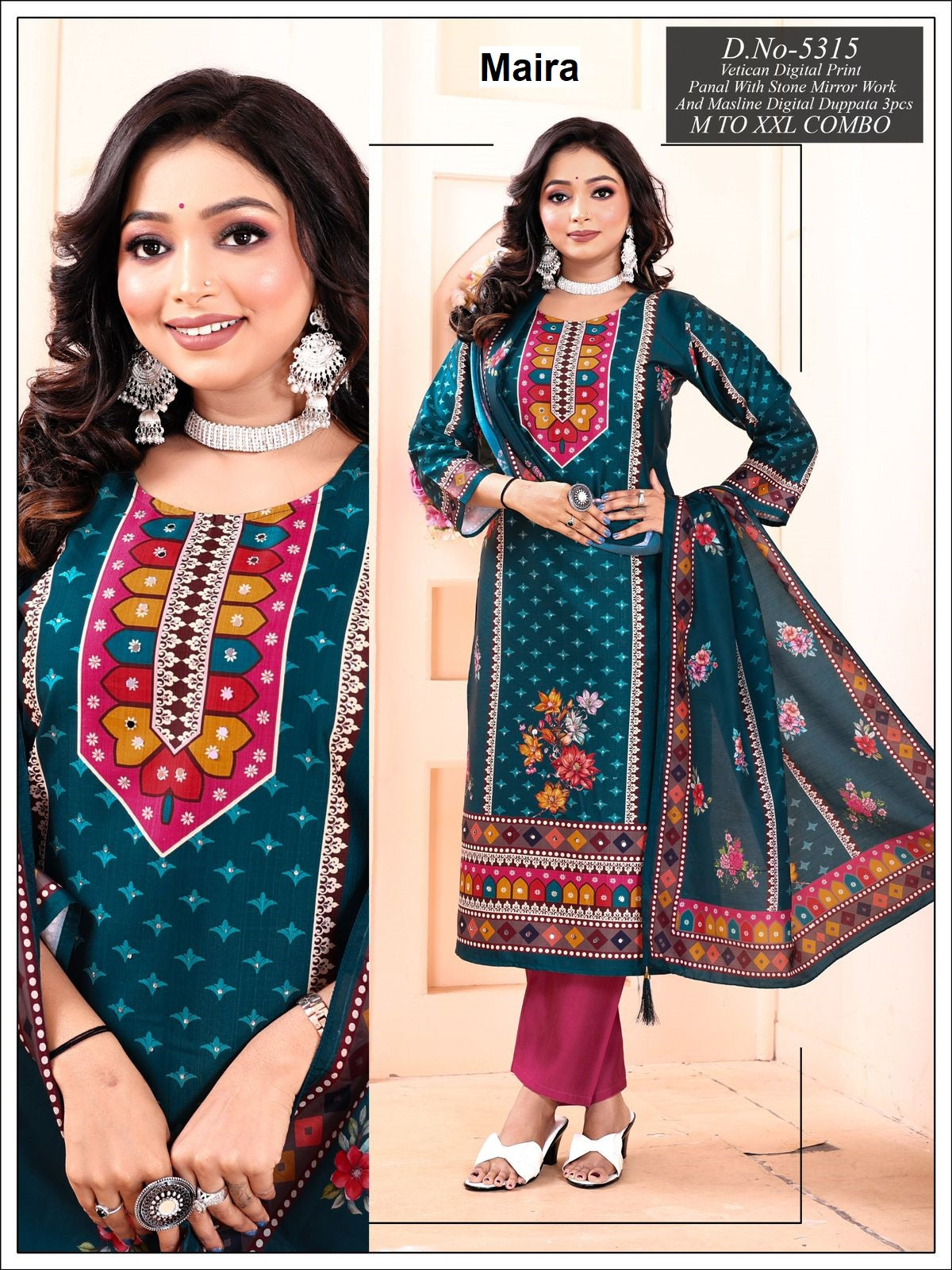 Design 5313-5320 Maira Vetican Readymade Pant Style Suits Manufacturer