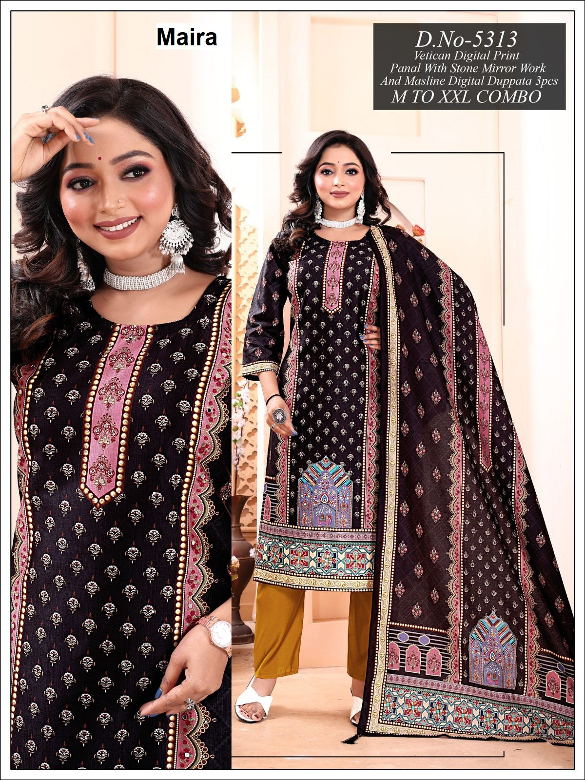 Design 5313-5320 Maira Vetican Readymade Pant Style Suits Manufacturer