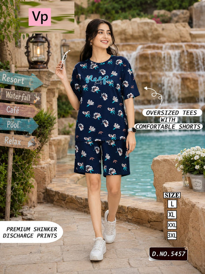 Design 5457 Vp Hosiery Cotton Shorts Night Suits Wholesaler Gujarat