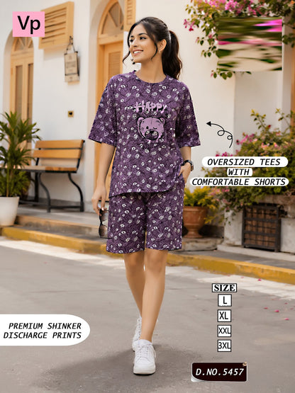 Design 5457 Vp Hosiery Cotton Shorts Night Suits Wholesaler Gujarat