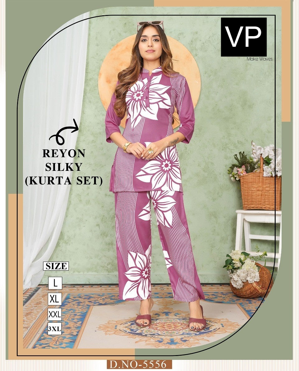 Design 5556 Vp Reyon Co Ord Set Exporter