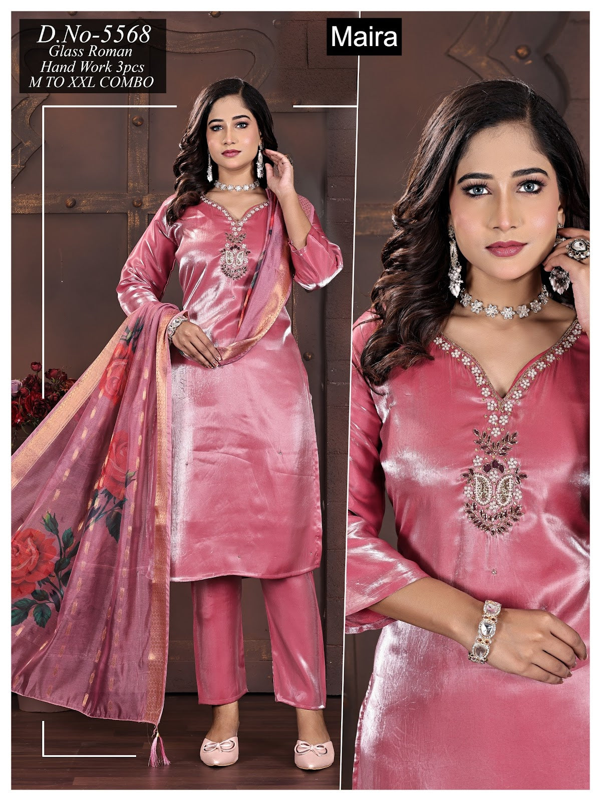 Design 5562-5569 Maira Roman Readymade Pant Style Suits Wholesaler Ahmedabad