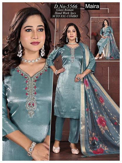 Design 5562-5569 Maira Roman Readymade Pant Style Suits Wholesaler Ahmedabad