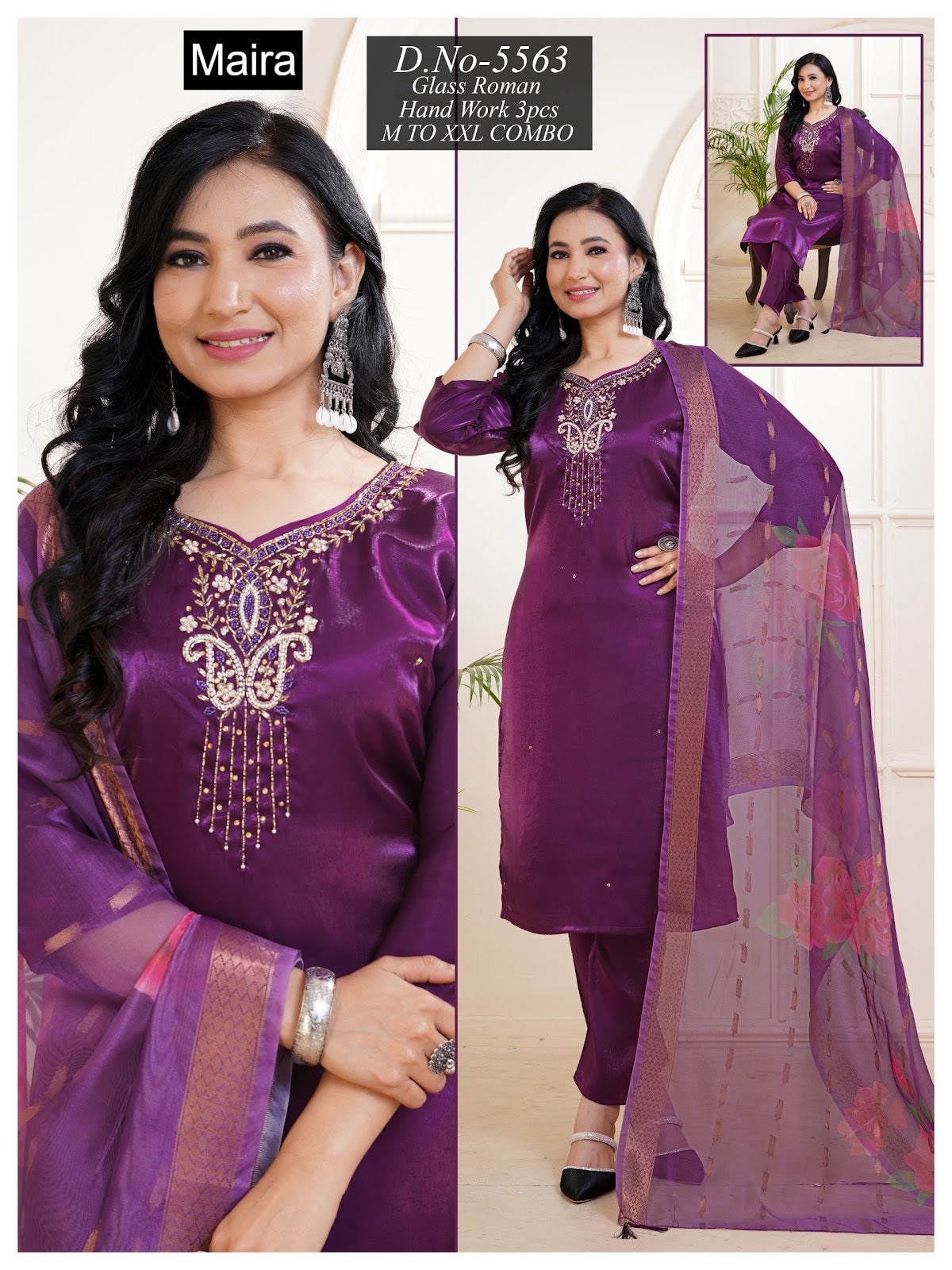 Design 5562-5569 Maira Roman Readymade Pant Style Suits Wholesaler Ahmedabad
