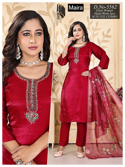 Design 5562-5569 Maira Roman Readymade Pant Style Suits Wholesaler Ahmedabad