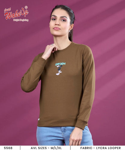 Design 5568 Wakeup Looper Women Tshirt Exporter Gujarat