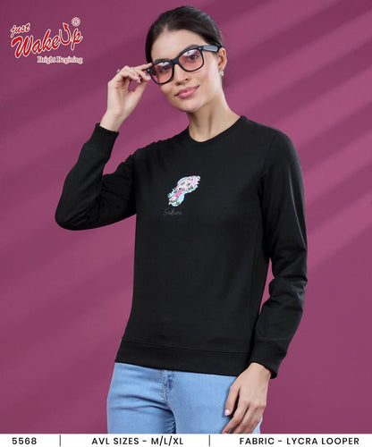 Design 5568 Wakeup Looper Women Tshirt Exporter Gujarat