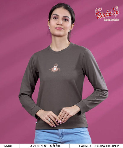 Design 5568 Wakeup Looper Women Tshirt Exporter Gujarat