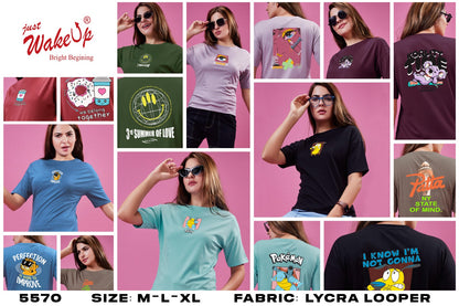 Design 5570 Wakeup Looper Women Tshirt Wholesaler India