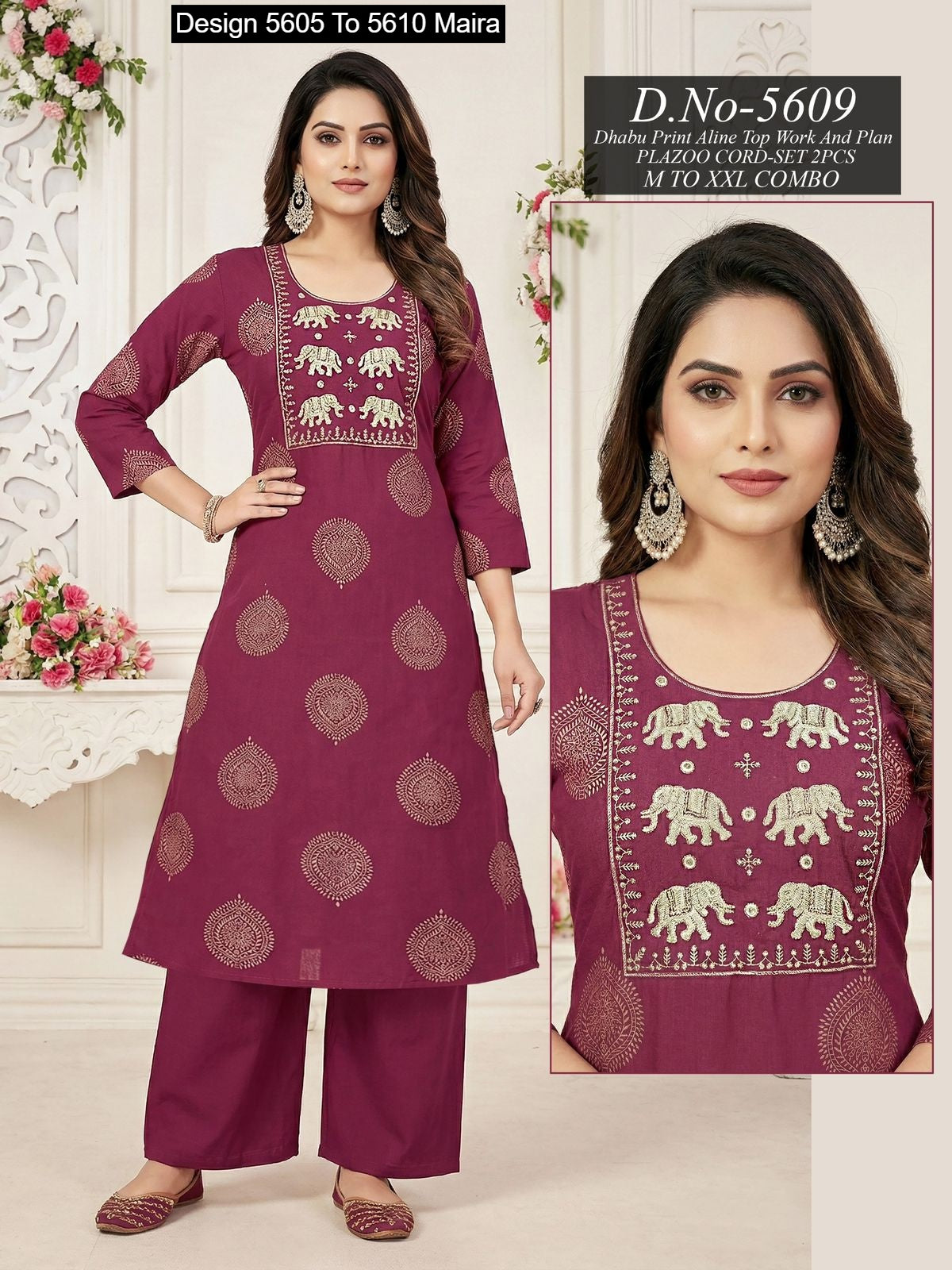 Design 5605 To 5610 Maira Cotton Co Ord Set Supplier Ahmedabad