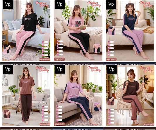Design 5633 Vp Tencil Pyjama Night Suits Wholesaler Gujarat