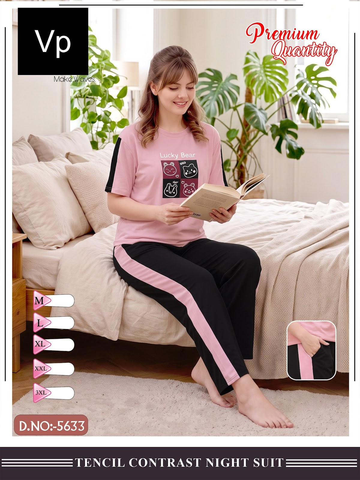 Design 5633 Vp Tencil Pyjama Night Suits Wholesaler Gujarat