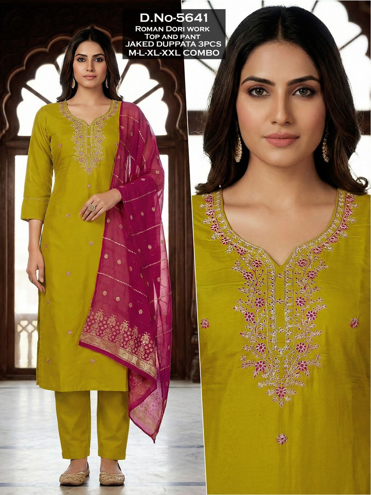 Design 5640 To 5645 Maira Roman Silk Readymade Pant Style Suits Wholesaler Gujarat