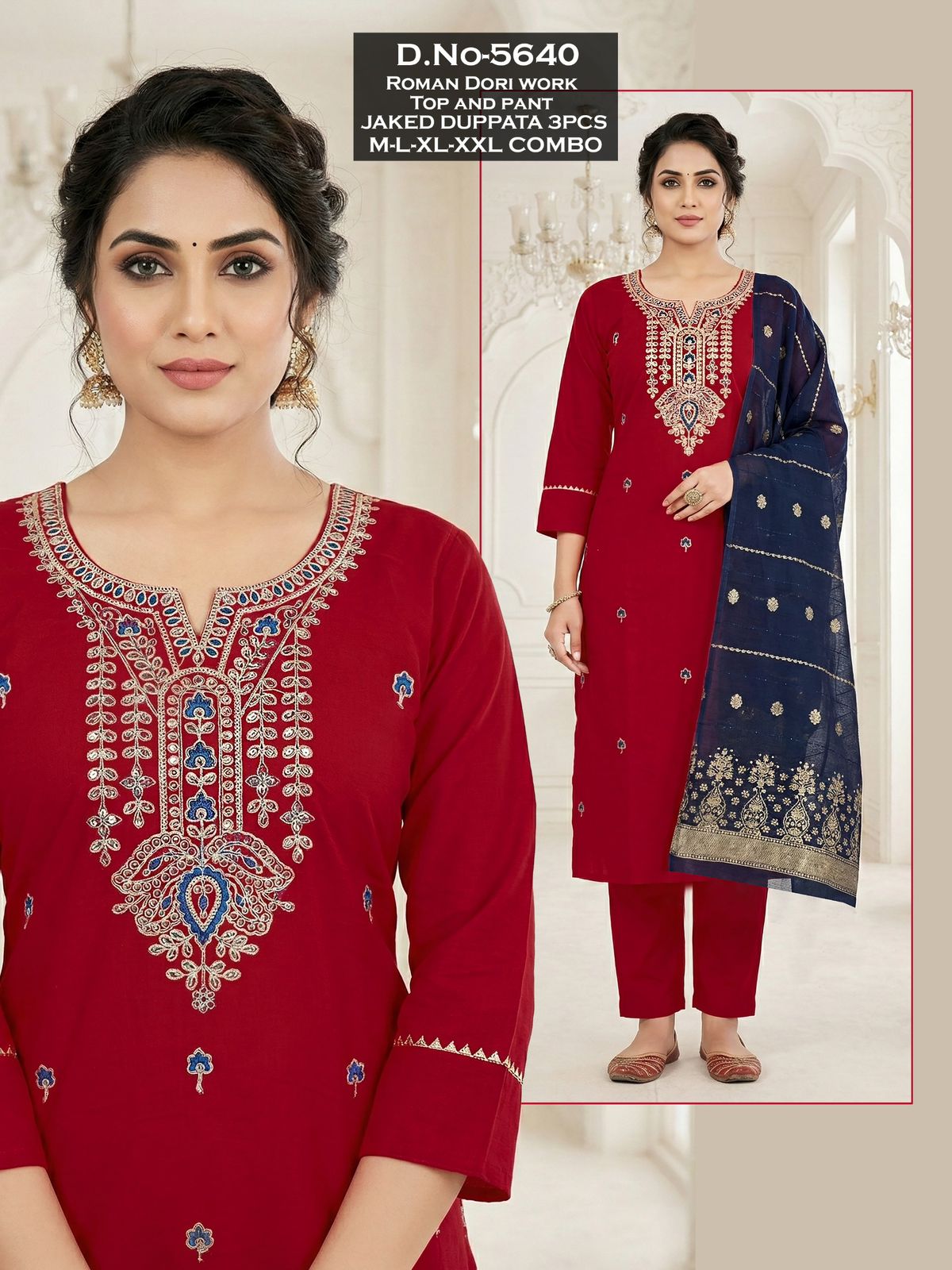Design 5640 To 5645 Maira Roman Silk Readymade Pant Style Suits Wholesaler Gujarat