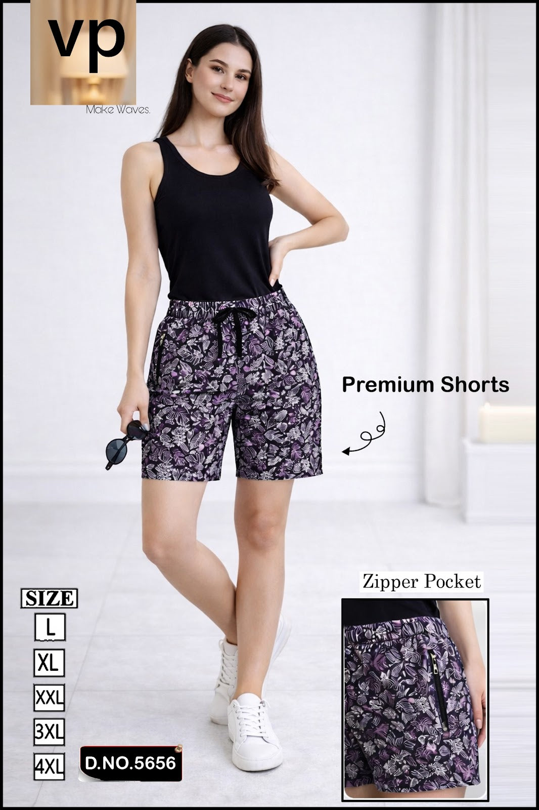 Design 5656 Vp Hosiery Cotton Women Shorts Supplier Ahmedabad