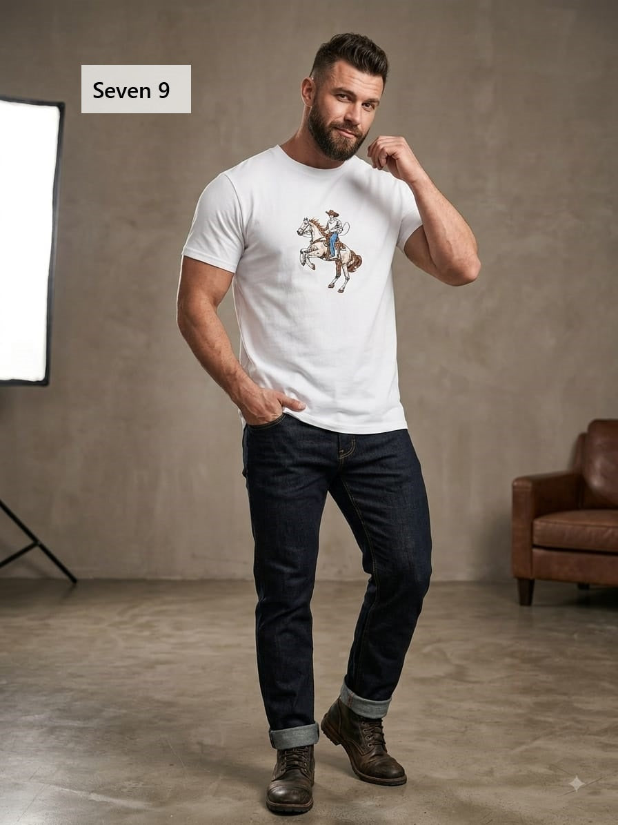 Design 5657 Plain Seven 9 Interlock Mens Tshirts Supplier India