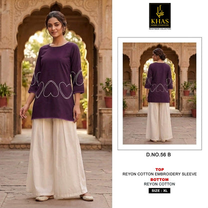 Design 56 Khas Rayon Cotton Kurti Bottom Set Supplier Ahmedabad