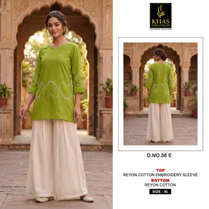 Design 56 Khas Rayon Cotton Kurti Bottom Set Supplier Ahmedabad