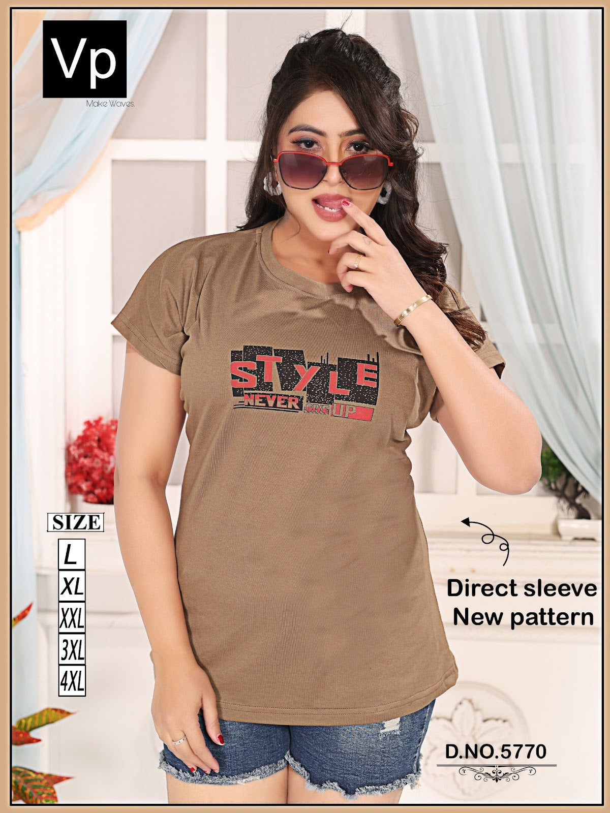 Design 5770 Vp Hosiery Women Tshirt Wholesaler India