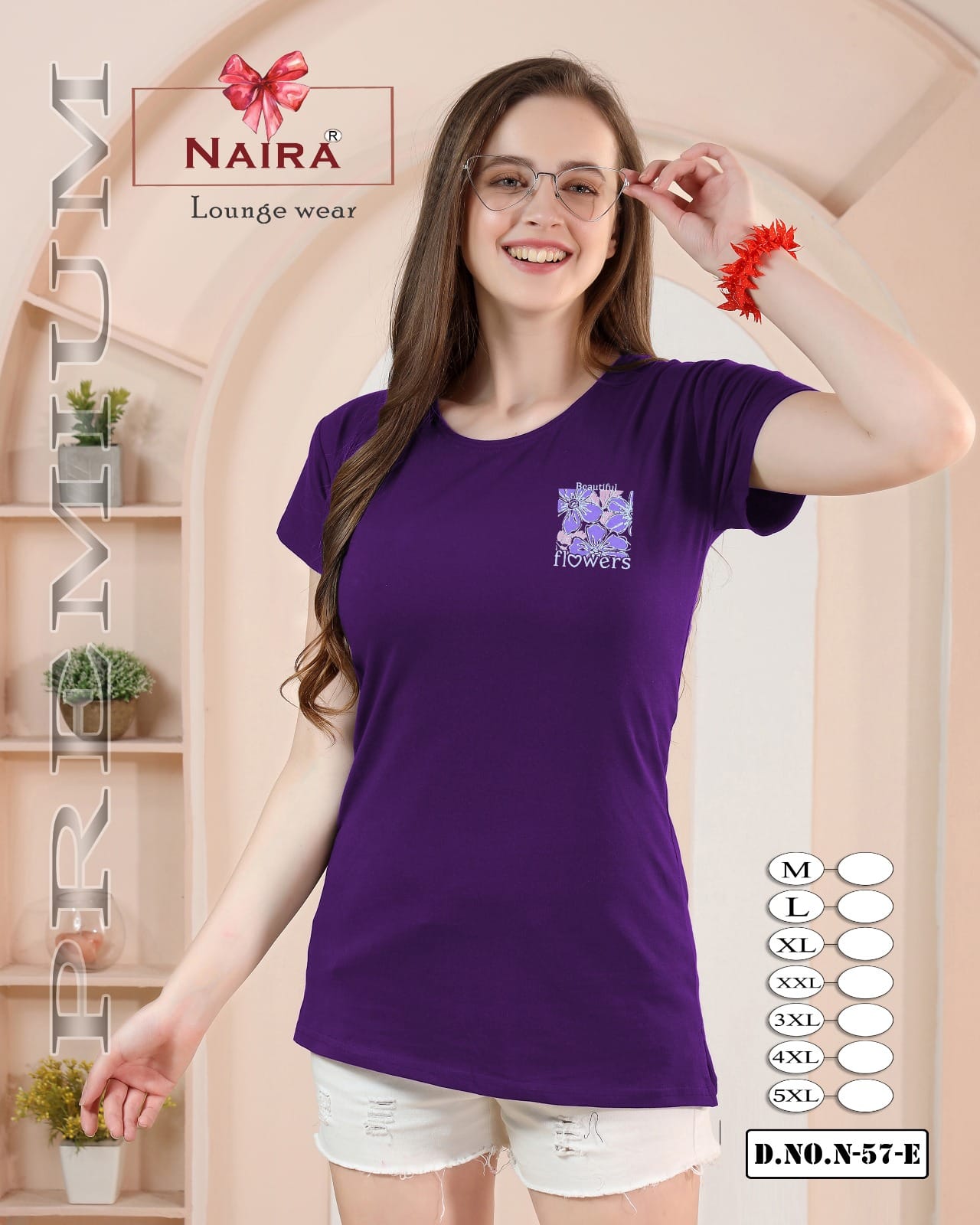 Design 57 Naira Kavyansika Hosiery Cotton Women Tshirt Manufacturer Gujarat