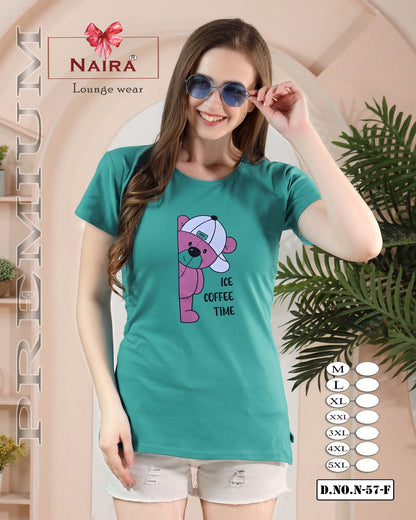 Design 57 Naira Kavyansika Hosiery Cotton Women Tshirt Manufacturer Gujarat