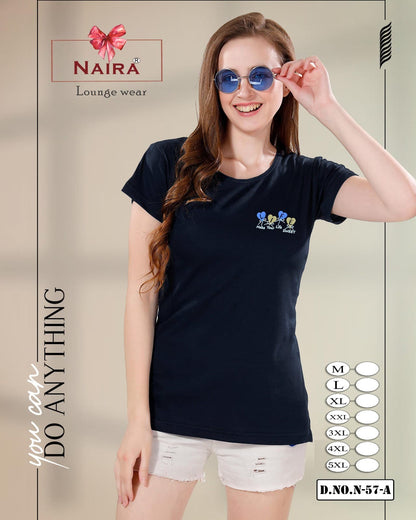 Design 57 Naira Kavyansika Hosiery Cotton Women Tshirt Manufacturer Gujarat