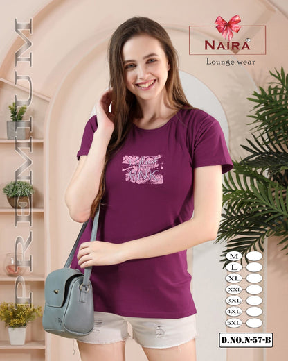 Design 57 Naira Kavyansika Hosiery Cotton Women Tshirt Manufacturer Gujarat