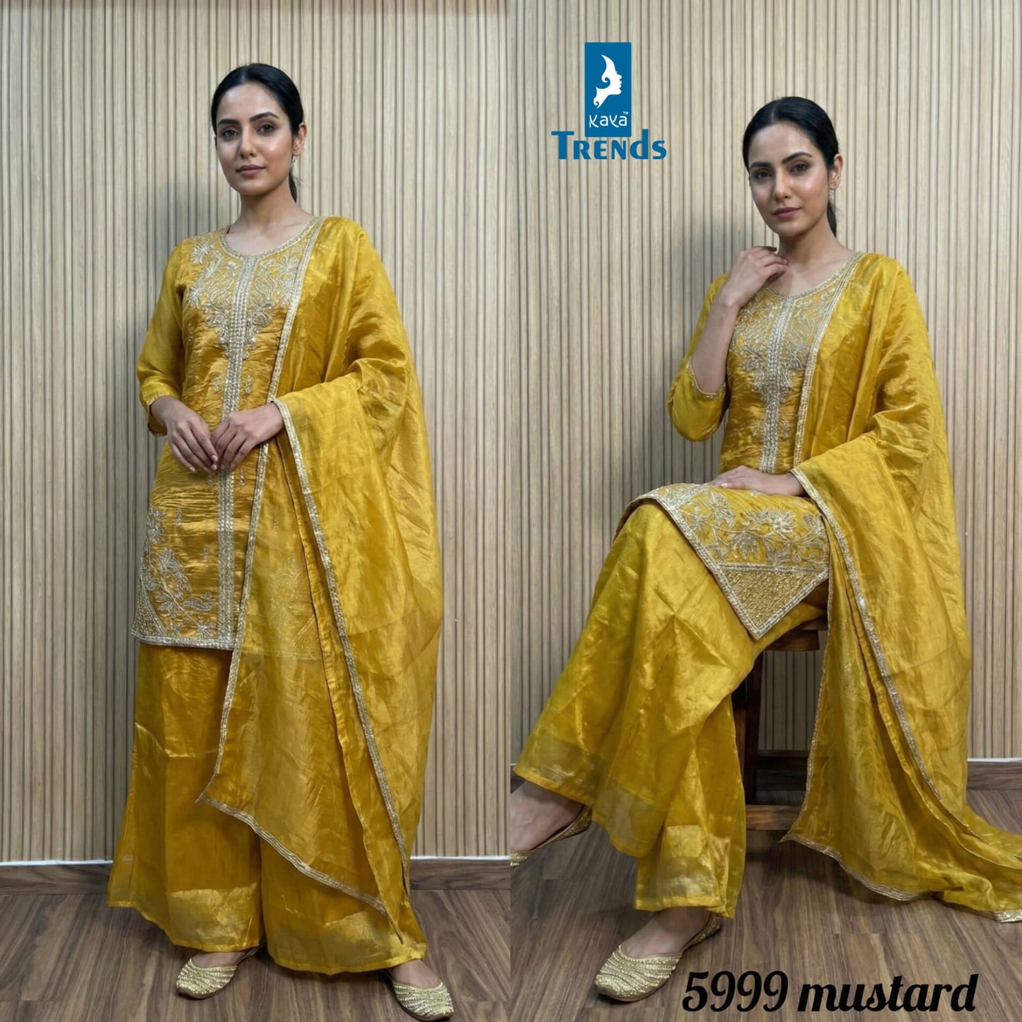 Design 5999 Kaya Silk Readymade Plazzo Style Suits Exporter India