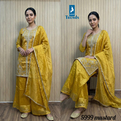 Design 5999 Kaya Silk Readymade Plazzo Style Suits Exporter India