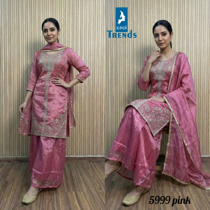 Design 5999 Kaya Silk Readymade Plazzo Style Suits Exporter India