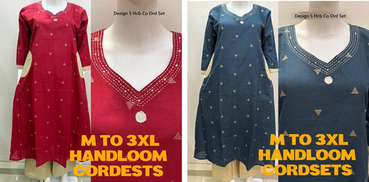Design 5 Hcb Handloom Co Ord Set Wholesale Rate
