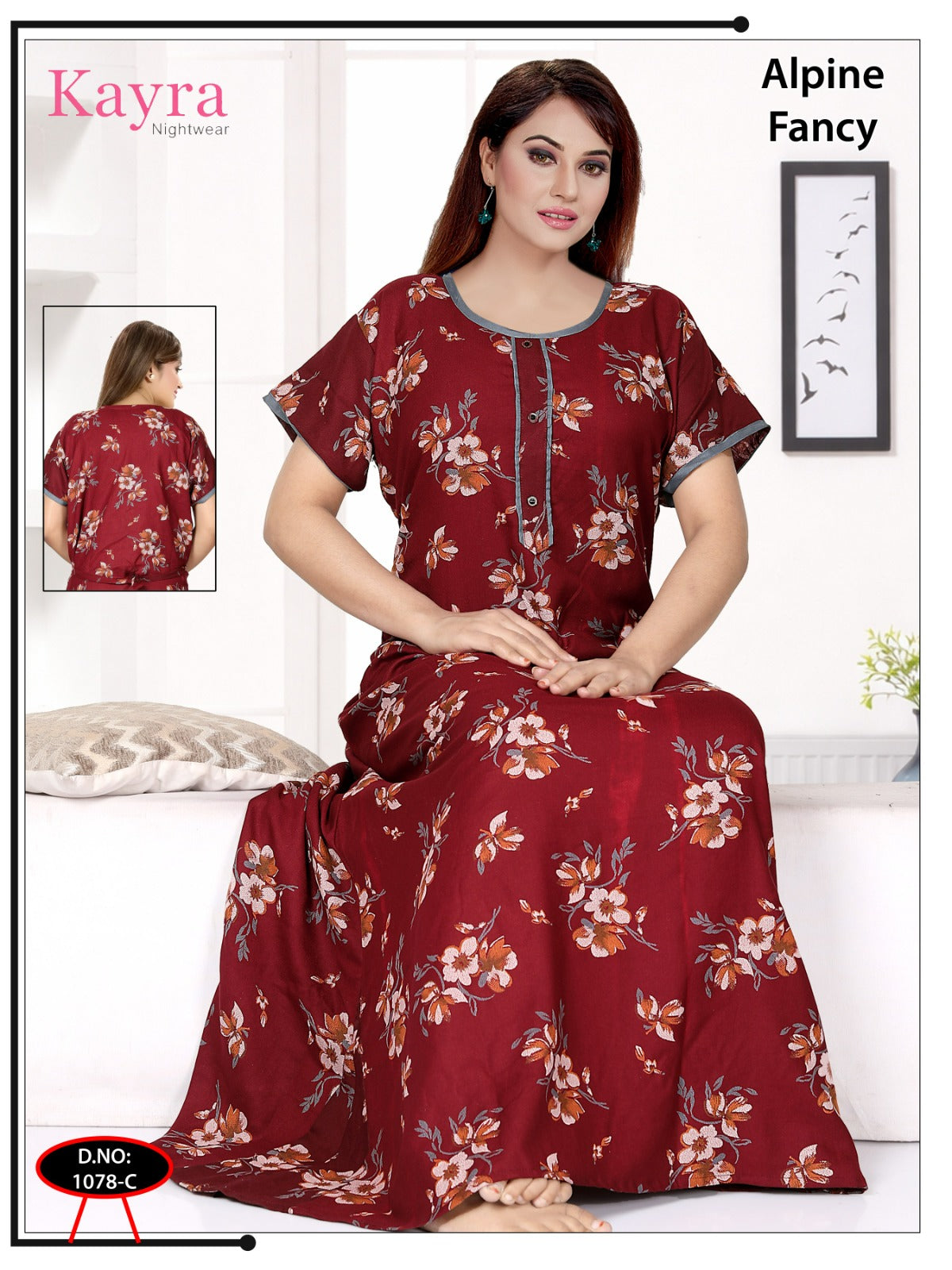 Design 5 Kayra Adit Alpine Night Gowns Wholesale