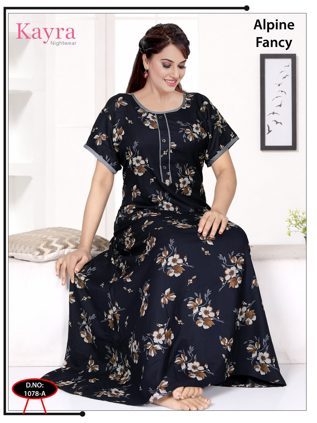 Design 5 Kayra Adit Alpine Night Gowns Wholesale