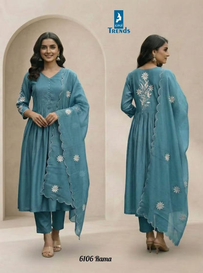 Design 6106 Kaya Trends Chanderi Readymade Anarkali Suits Wholesaler