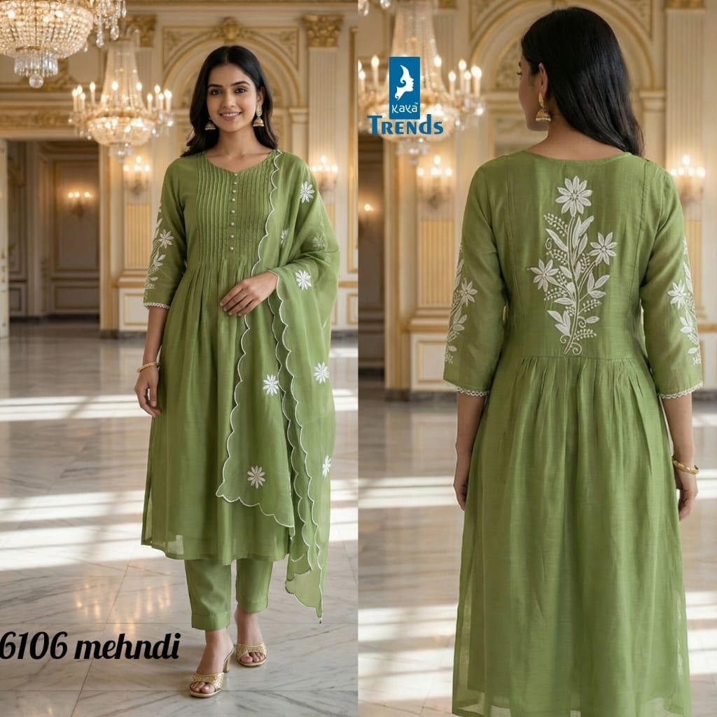 Design 6106 Kaya Trends Chanderi Readymade Anarkali Suits Wholesaler