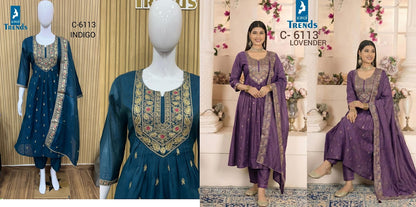 Design 6113 Kaya Trends Chanderi Readymade Anarkali Suits Manufacturer India