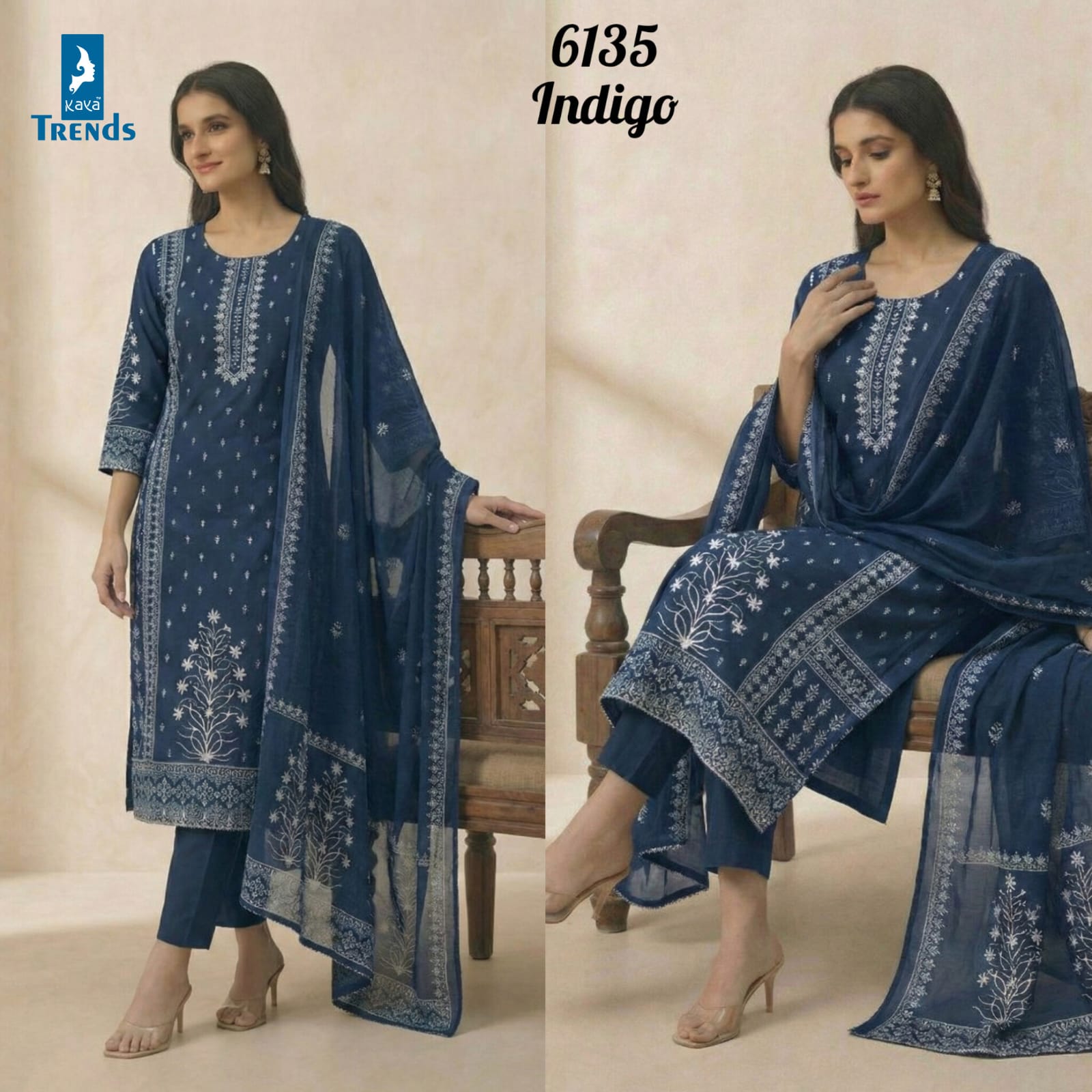 Design 6135 Kaya Trends Readymade Cotton Pant Suits Wholesaler Gujarat