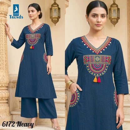 Design 6172 Colors Kaya Trends Cotton Kurti Plazzo Set Manufacturer Ahmedabad