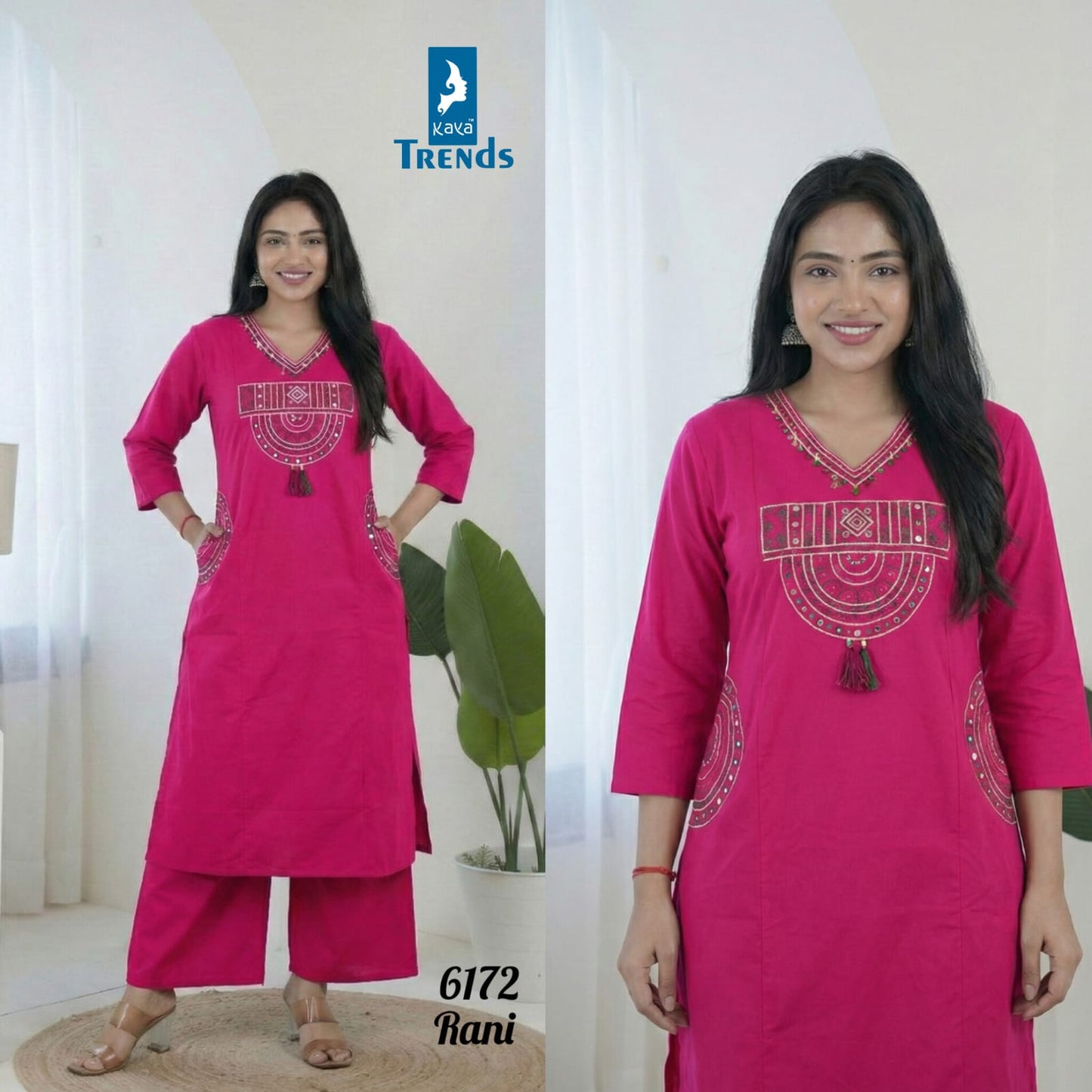 Design 6172 Kaya Cotton Kurti Plazzo Set Manufacturer India